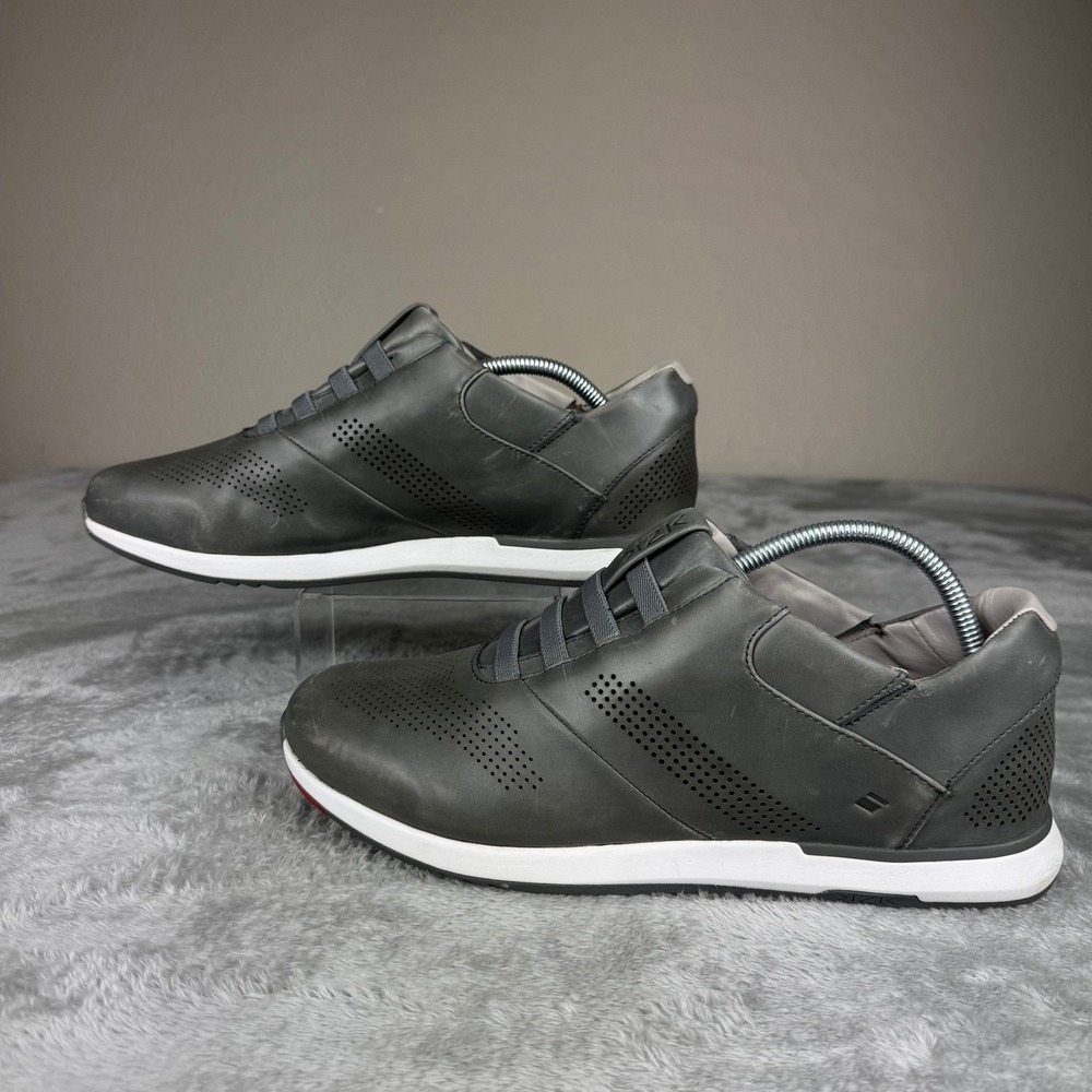 Kizik Hands-Free Leather Slip On Sneakers Mens 11 Grey Good
